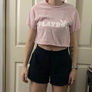 Pink Playboy bunny crop top